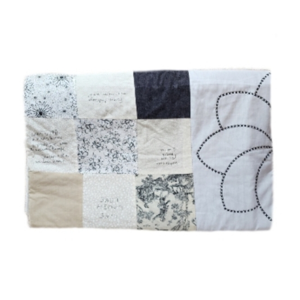 Handcrafted Patchwork Quilt Black Size OS